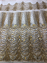 Load image into Gallery viewer, Exclusive Nigerian Unique Fringes Designer Net Lace George wrapper Set for IGBO Bride - NLDG145