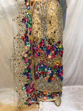 Load image into Gallery viewer, Nigerian wedding wear 3D flowers Designer Net Lace George wrapper Set for IGBO Bride - NLDG146
