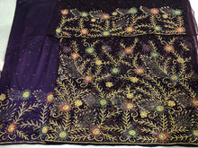 Load image into Gallery viewer, Nigerian Unique pattern heavy stone beaded Designer Net Lace George wrapper Set for African Wedding - NLDG148