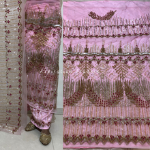 Load image into Gallery viewer, Teal Green Exclusive African Designer Heavy Beaded Hand Work Indian George Wrapper Set - NLDG155