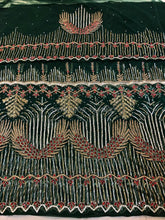 Load image into Gallery viewer, Teal Green Exclusive African Designer Heavy Beaded Hand Work Indian George Wrapper Set - NLDG155