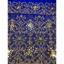 Load image into Gallery viewer, Elegant ROYAL BLUE Heavy Beaded NET LACE Designer George Wrapper - NLDG159