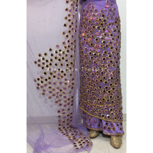 Load image into Gallery viewer, Dreamy Lilac Heavy Beaded Designer African George wrapper set - NLDG161