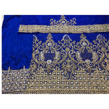 Load image into Gallery viewer, Regal Blue Net Lace Designer George wrapper set - NLDG166