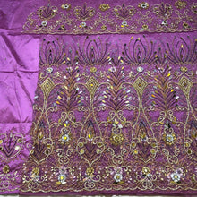 Load image into Gallery viewer, Stunning Onion Pink Heavy Beaded Net Lace Designer George Wrapper Set - NLDG171