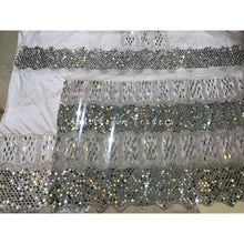 Load image into Gallery viewer, Pure White Shimmery Heavy Beaded Designer Net Lace Designer George - NLDG175