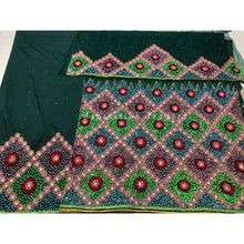 Load image into Gallery viewer, Soothing Green Heavy Beaded Net Lace Designer George with Blouse - NLDG176