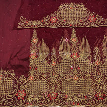 Load image into Gallery viewer, Stunning Wine African George Wrapper with Blouse- NLDG178