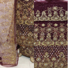 Load image into Gallery viewer, Radiant Maroon African George Wrapper with Blouse- NLDG191