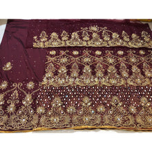 Load image into Gallery viewer, Radiant Maroon African George Wrapper with Blouse- NLDG191