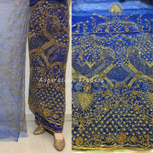 Load image into Gallery viewer, Opulent Wine Net Lace Designer George Wrapper with Blouse- NLDG197