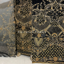 Load image into Gallery viewer, Opulent Wine Net Lace Designer George Wrapper with Blouse- NLDG197