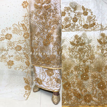 Load image into Gallery viewer, Gorgeous Nigerian Green New Wedding Net George Wrapper Set - NLDG199