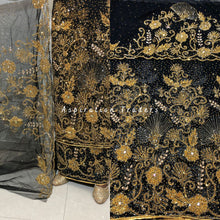 Load image into Gallery viewer, Gorgeous Nigerian Green New Wedding Net George Wrapper Set - NLDG199