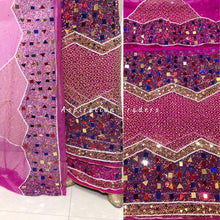 Load image into Gallery viewer, Gorgeous Fushia Pink Designer Net lace George Wrapper set - NLDG200