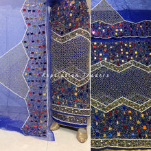 Load image into Gallery viewer, Gorgeous Fushia Pink Designer Net lace George Wrapper set - NLDG200