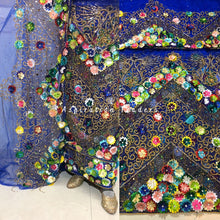 Load image into Gallery viewer, Regal Blue colored George wrapper with blouse - NLDG206