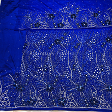 Load image into Gallery viewer, Saffron Burnt Orange Classic Sequin Flower Work With Stone Beaded George Wrapper Set- NLDG254