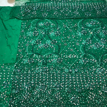 Load image into Gallery viewer, Graceful Green Heavy Crystal Stone Beaded George Wrapper Set - NLDG271