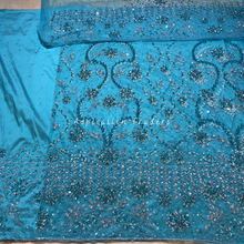 Load image into Gallery viewer, Graceful Green Heavy Crystal Stone Beaded George Wrapper Set - NLDG271