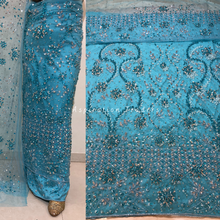 Load image into Gallery viewer, Graceful Green Heavy Crystal Stone Beaded George Wrapper Set - NLDG271