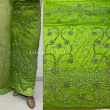 Load image into Gallery viewer, Graceful Green Heavy Crystal Stone Beaded George Wrapper Set - NLDG271