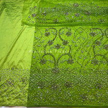 Load image into Gallery viewer, Graceful Green Heavy Crystal Stone Beaded George Wrapper Set - NLDG271