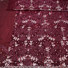 Load image into Gallery viewer, Impressive Orange Bling work stone beaded Rose Designer George Wrapper Set - NLDG273