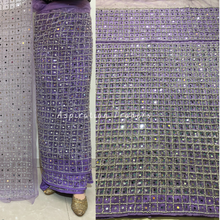 Load image into Gallery viewer, Enhancing Lilac Silver Stone Beaded Heavy Mirror work George Wrapper Set - NLDG275