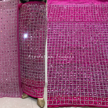 Load image into Gallery viewer, Enhancing Lilac Silver Stone Beaded Heavy Mirror work George Wrapper Set - NLDG275