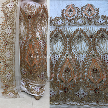 Load image into Gallery viewer, Pearly White Heavy Crystal Multi Colour stone Beaded George Wrapper Set - NLDG278