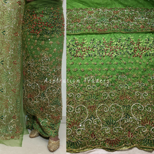 Load image into Gallery viewer, Festive Fuschia Pink With Heavy Multi Colour crystal Stone Beaded Designer George Wrapper Set - NLDG281