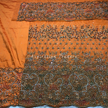 Load image into Gallery viewer, Festive Fuschia Pink With Heavy Multi Colour crystal Stone Beaded Designer George Wrapper Set - NLDG281