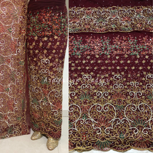 Load image into Gallery viewer, Festive Fuschia Pink With Heavy Multi Colour crystal Stone Beaded Designer George Wrapper Set - NLDG281