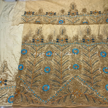 Load image into Gallery viewer, PURPLE Heavy Beaded Designer Net lace George Wrapper set - NLDG221