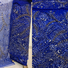 Load image into Gallery viewer, Gloomy Nigerian Green Stone beaded Net Lace George Wrapper Set - NLDG331