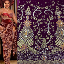 Load image into Gallery viewer, Velvet Fabric Trending Indian African George wrapper set for Bella Bride - VG024