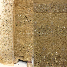 Load image into Gallery viewer, Stunning Black Velvet Heavily Beaded Nigerian George wrapper set - VG050