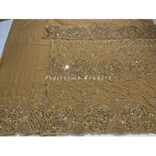 Load image into Gallery viewer, Stunning Black Velvet Heavily Beaded Nigerian George wrapper set - VG050