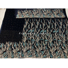 Load image into Gallery viewer, Beauty in Black Velvet Heavy beaded George wrapper set - VG057