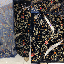 Load image into Gallery viewer, Bright Maroon Heavy Stone Beaded Velvet Fabric Nigerian George Wrapper Set - VG082