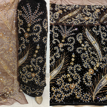 Load image into Gallery viewer, Bright Maroon Heavy Stone Beaded Velvet Fabric Nigerian George Wrapper Set - VG082