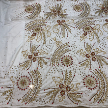 Load image into Gallery viewer, Sober Sky Blue Crystal Stone Beaded Designer Velvet Fabric George Wrapper Set - VG087