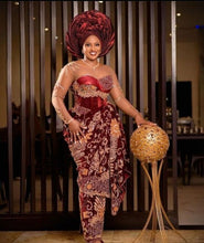 Load image into Gallery viewer, Velvet Fabric Trending Indian African George wrapper set for Bella Bride - VG024