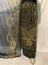 Load image into Gallery viewer, Trending Latest Designer with Beautiful FRINGES work Net Lace Nigerian George Wrapper Set - NLDG131