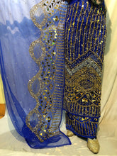 Load image into Gallery viewer, Trending Latest Designer with Beautiful FRINGES work Net Lace Nigerian George Wrapper Set - NLDG131