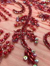 Load image into Gallery viewer, Red Color Gorgeous Luxury ALL over Work NET Lace Applique - AP010