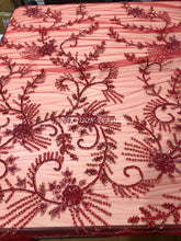 Load image into Gallery viewer, Red Color Gorgeous Luxury ALL over Work NET Lace Applique - AP010