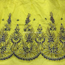 Load image into Gallery viewer, Stunning Golden Silver Green Red EXCLUSIVE Glass Stone work lace fabric applique - AP014