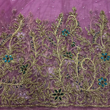 Load image into Gallery viewer, Onion Pink color High Grade Quality stunning NET lace Applique with Glass stones - AP015